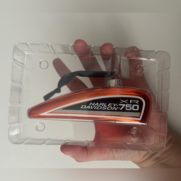 Harley-Davidson XR-750 Tank Hanging Glass Holiday Christmas Tree Ornament - Picture 2 of 6